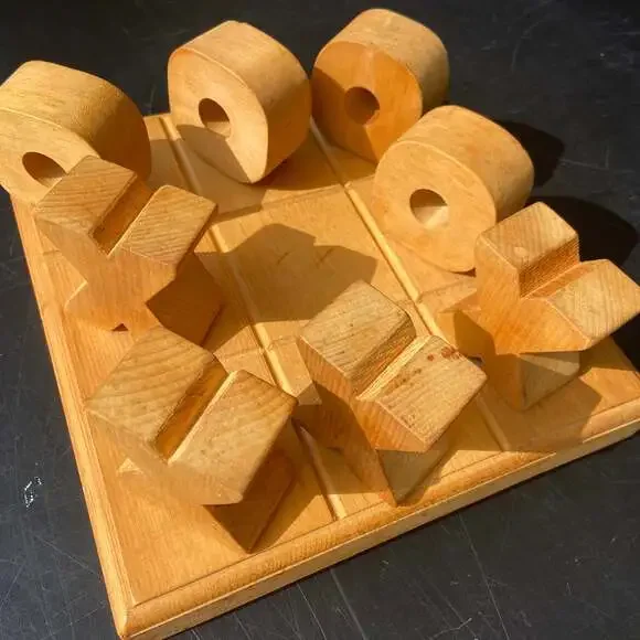 Vintage Wooden Tic-tac-toe Set - Picture 6 of 6